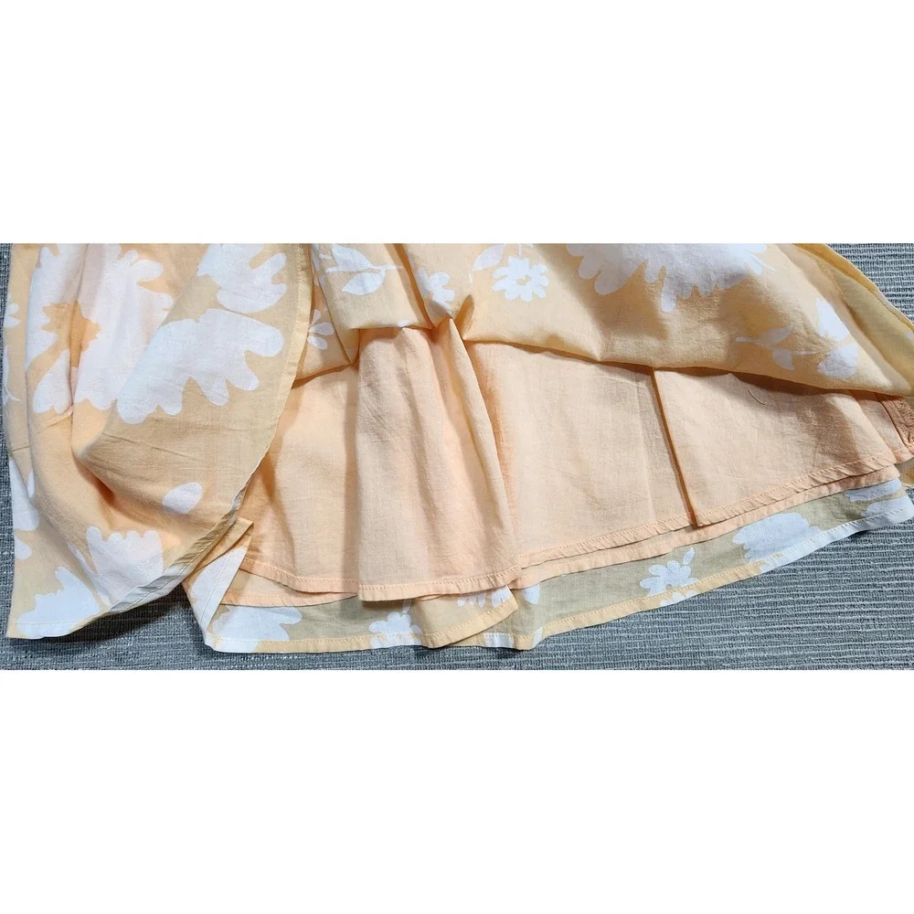 American Eagle Yellow Floral Daisy‎ Cotton Mini Skirt Womens Medium Lined Boho